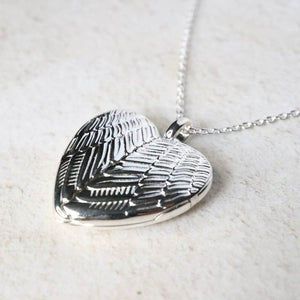 Silver Angel Wings Locket Necklaces & Pendants Carathea