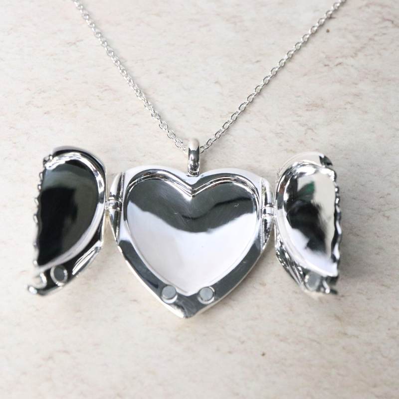 Silver Angel Wings Locket Necklaces & Pendants Carathea