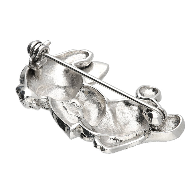 back of marcasite rabbit brooch with mother of pearl | Carathea jewellers