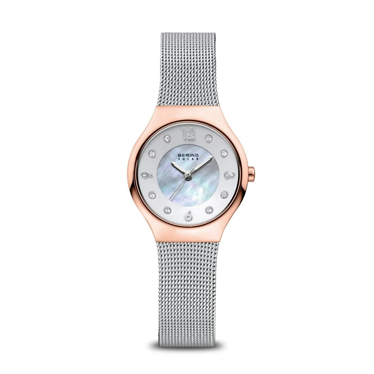 Bering Solar Powered Ladies Watch with Rose Gold