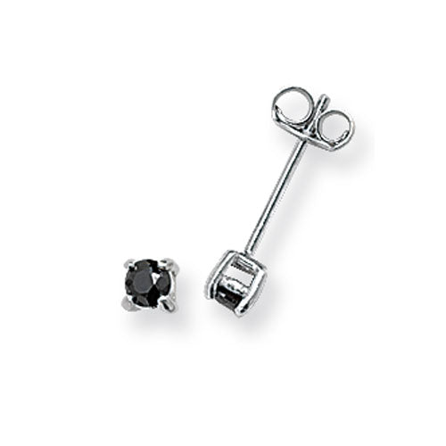 black cz stud earrings 3mm - carathea