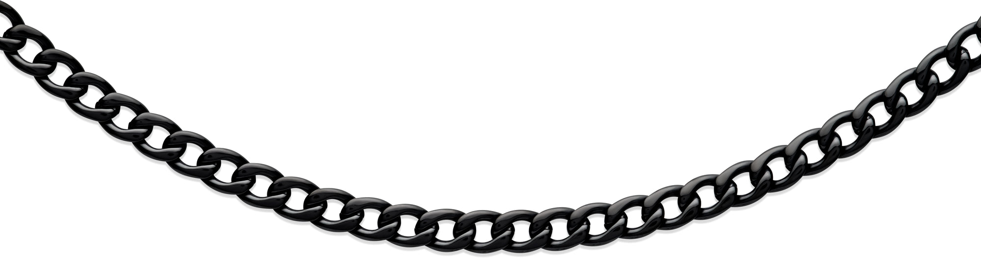 black ip plated stainless steel curb necklace for men - Carathea jewellers