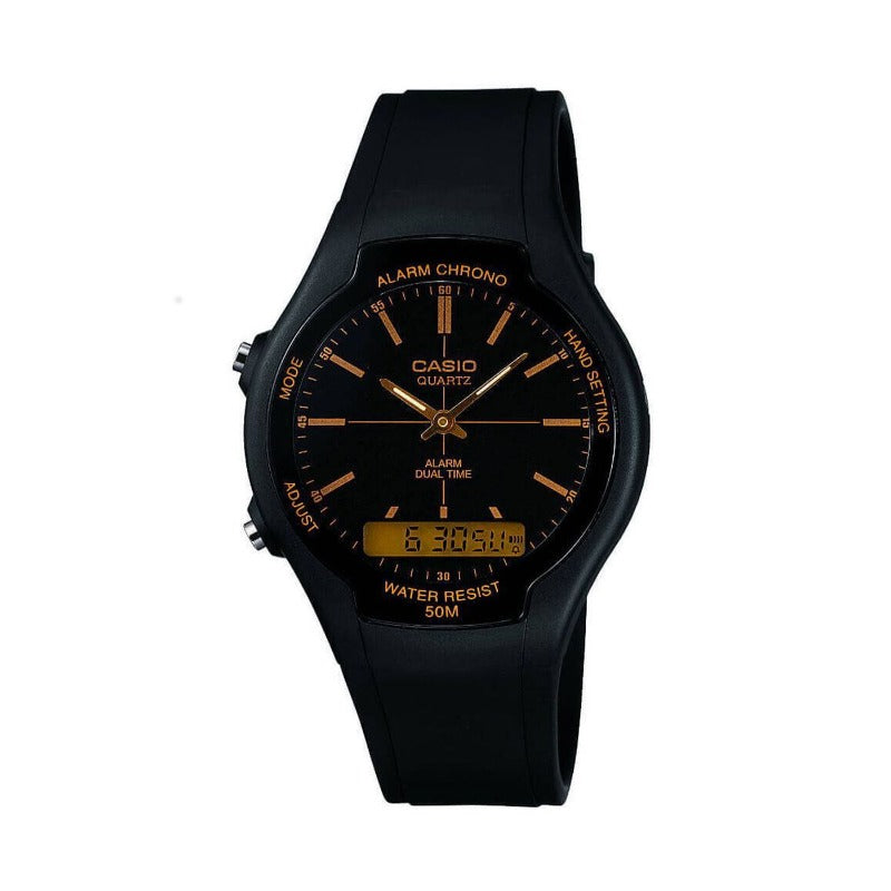 Casio Black watch with analogue and digital display - Carathe jewellers