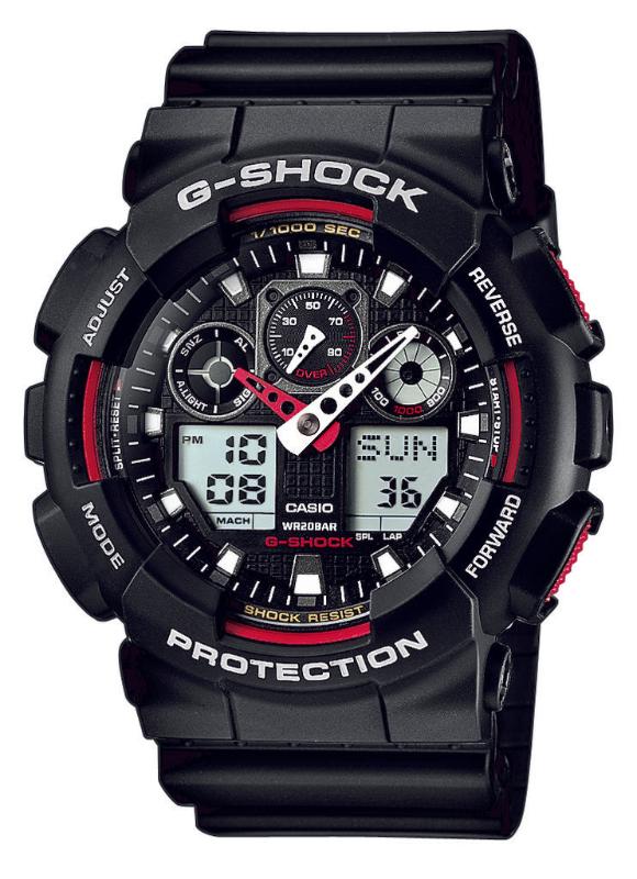 mens Casio G-Shock watch black and red - Carathea