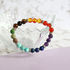 mixed crystal chakra bracelet - Carathea