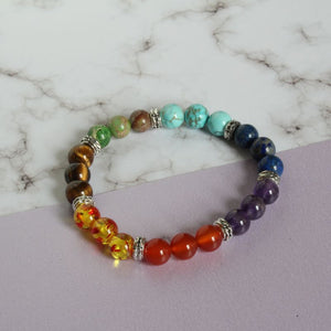 mixed crystal chakra bracelet - Carathea