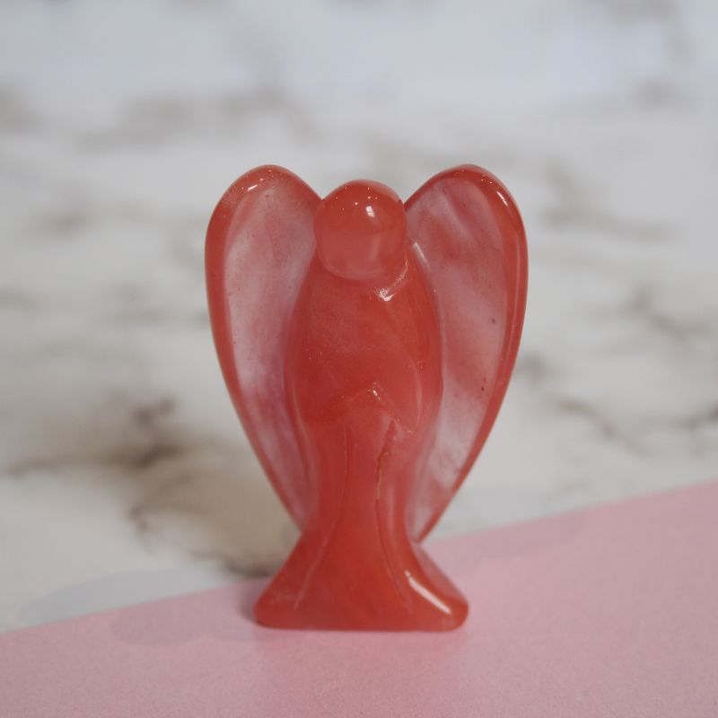 cherry quartz crystal angel - Carathea