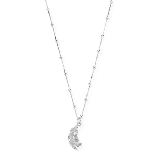 ChloBo bobble chain necklace with heart in feather charm | Jewellery Carathea