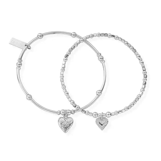 ChloBo Silver Compassion Set of 2 Bracelets