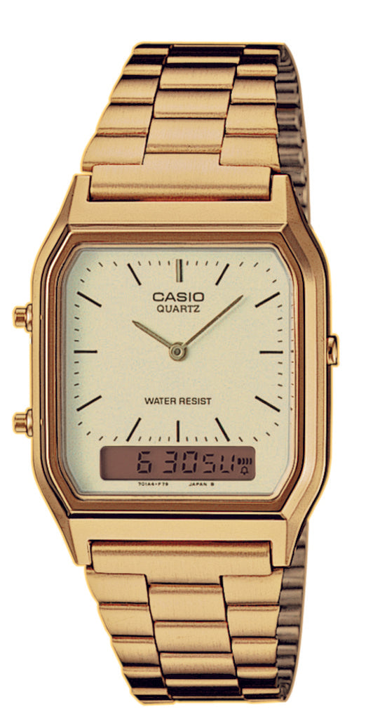 Casio Men's Vintage Retro Gold Tone Watch AQ-230GA-9DMQYES