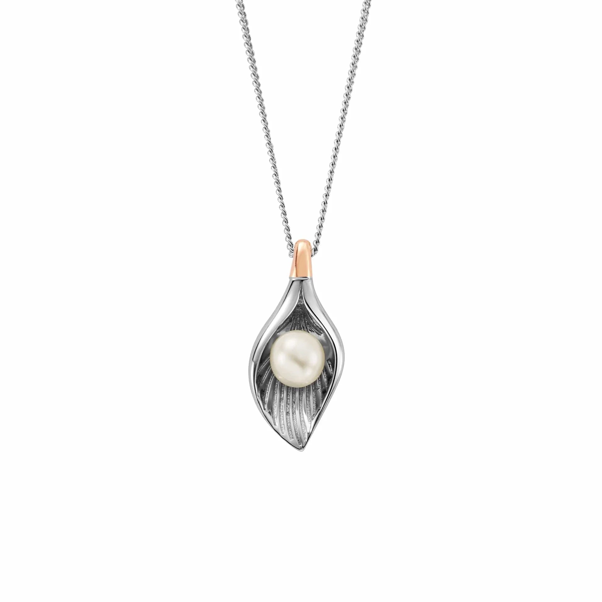 Silver Beachcomber Shell Pearl Pendant - Carathea jewellers