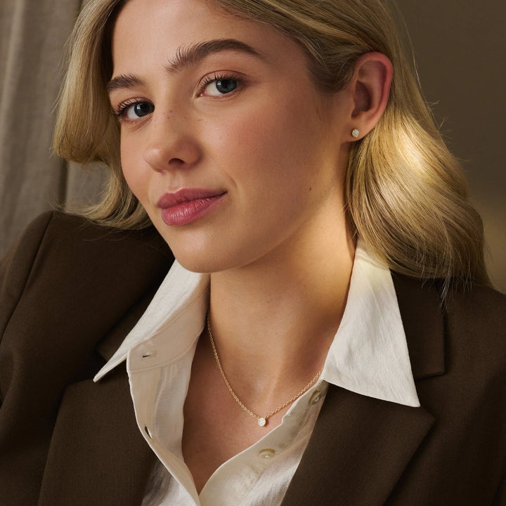 Clogau® Celebration 9ct Solid Gold Stud Earrings with Pavé-Set Lab-Grown Diamonds