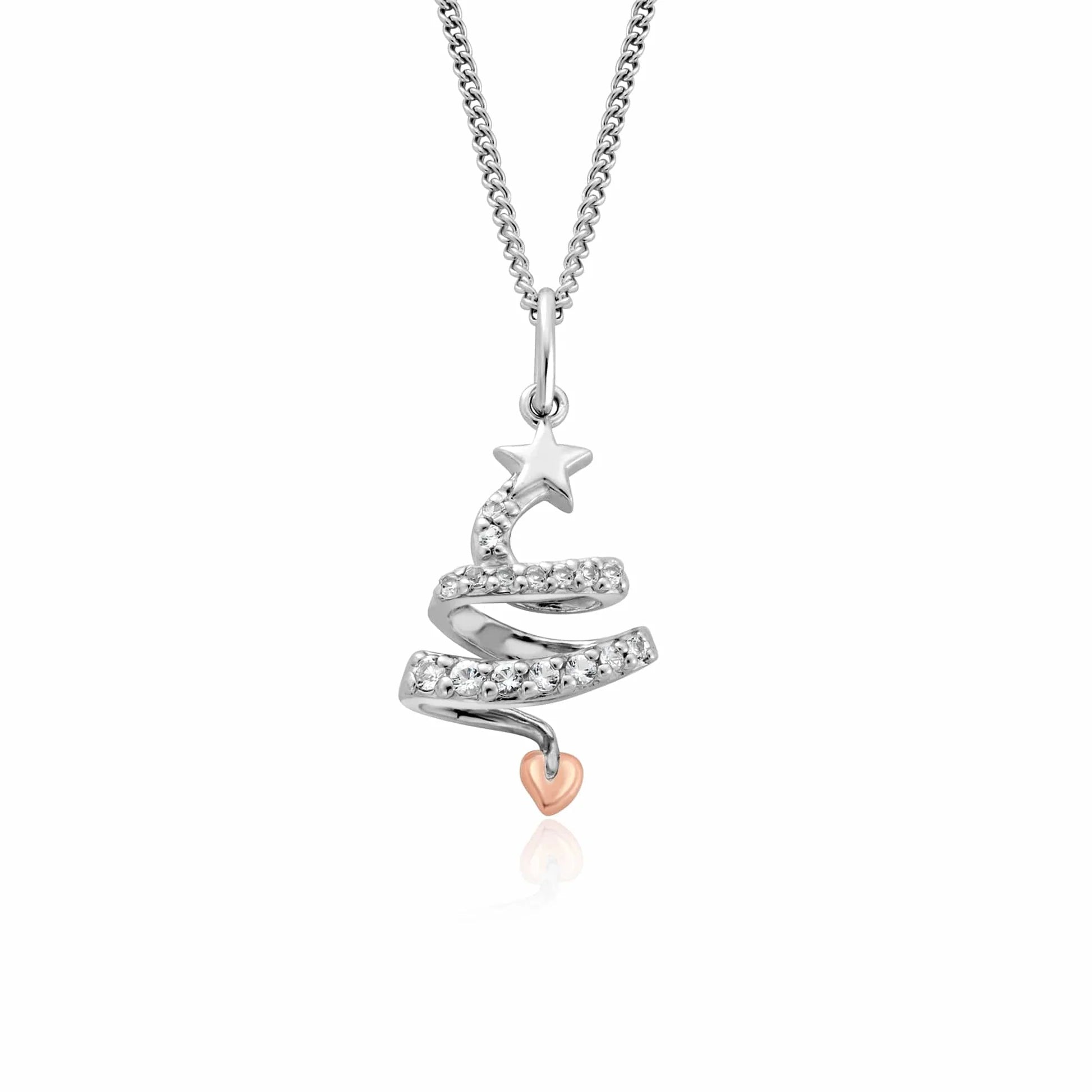 Clogau silver and Welsh gold Christmas tree pendant - Carathea 