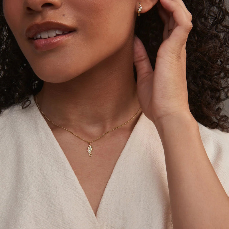 Gold and diamond Past Present Future pendant - Carathea