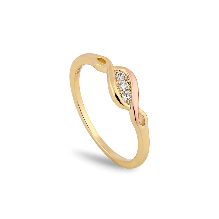 gold and diamond trilogy ring- Carathea jewellers