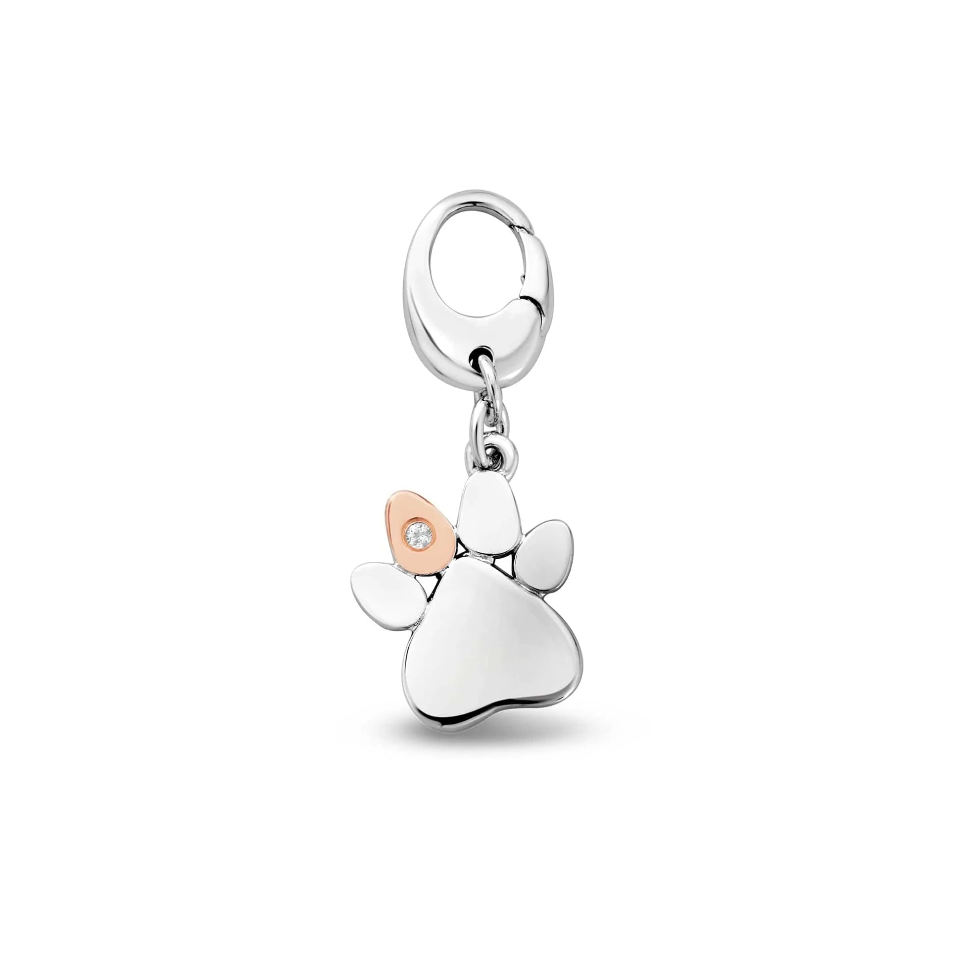 Silver and Welsh Gold Paw Print Charm - Carathea Jewellers