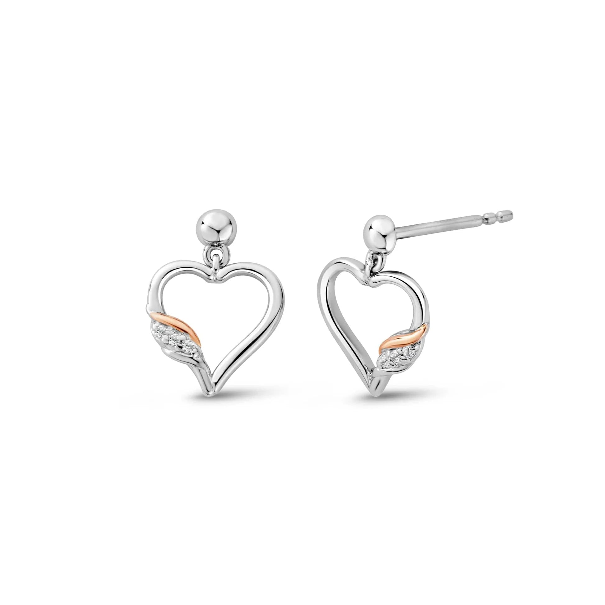 Clogau Past Present Future Silver Heart Earrings