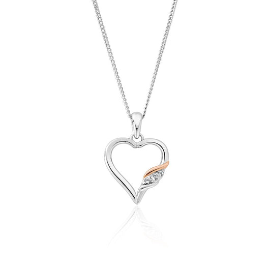 Clogau Open Heart Pendant Past Present Future Pendant - Carathea