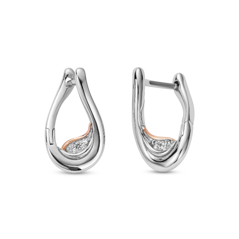 Clogau past present and future hoop twist earrings with white topaz - Carathea at Jools