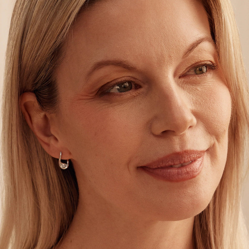 Clogau past present and future hoop twist earrings with white topaz - Carathea at Jools