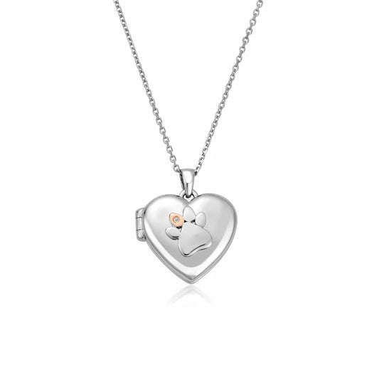 Clogau Paw Print Heart Locket