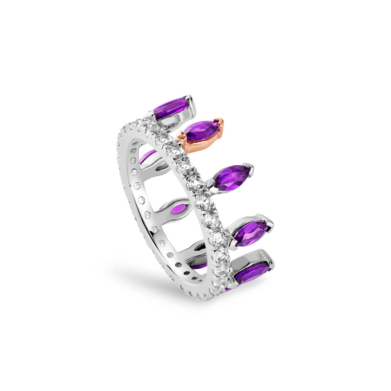 Silver Crown ring with amethyst - Carathea jewellers