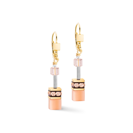 Coeur de Lion Geo Cube Apricot Earrings 4020/20-0230