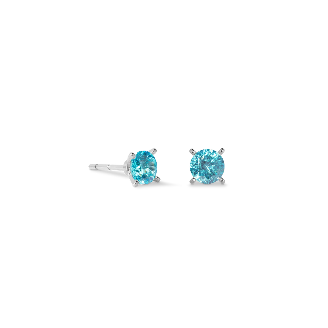 Crystal stud earrings with a 5mm cubic zirconia stone in a stainless steel setting.
