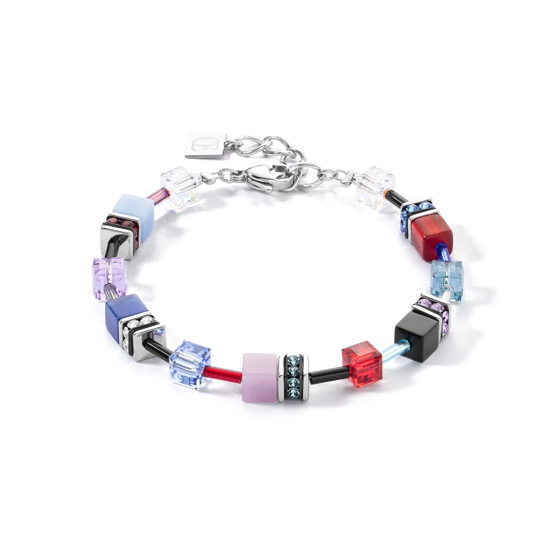 Coeur de Lion GeoCube® bracelet lilac, red and lavender - Carathea jewellers