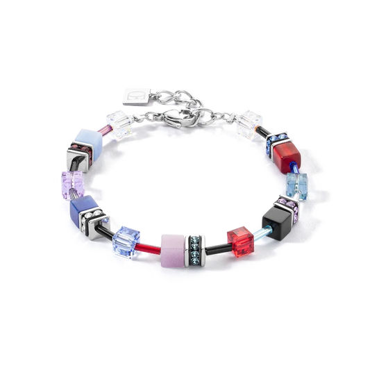 Coeur de Lion GeoCube® bracelet lilac, red and lavender - Carathea jewellers