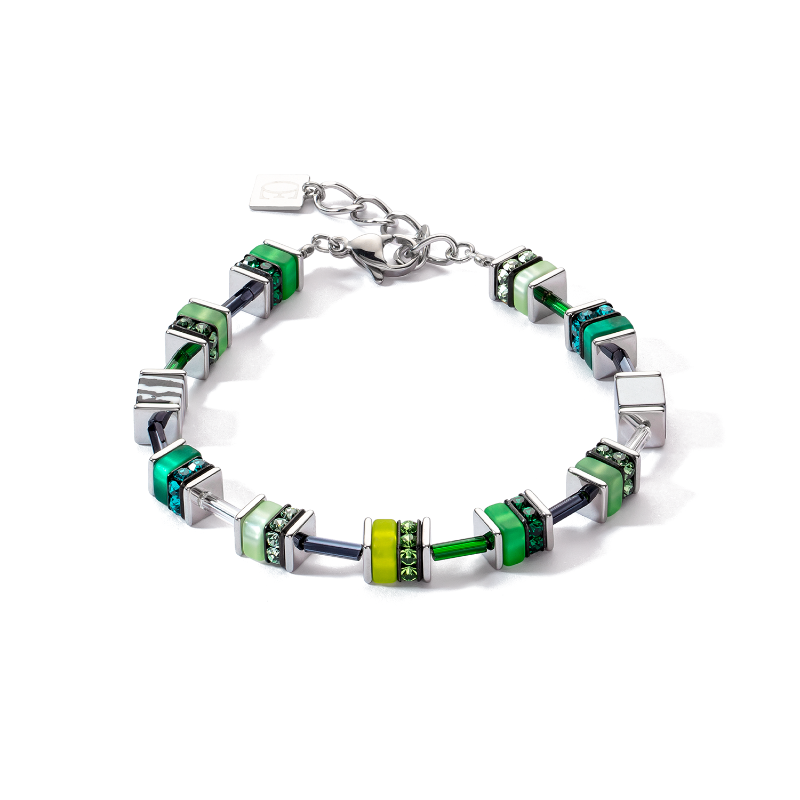 green cubed bracelet with crytals | Carathea