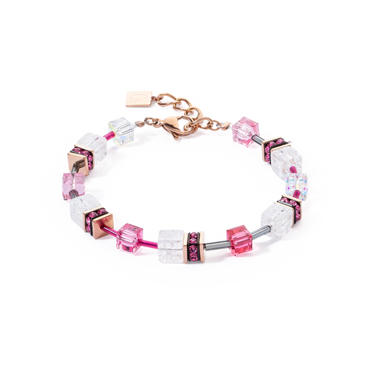 coeur de lion cubed bracelet in pink and white - Carathea