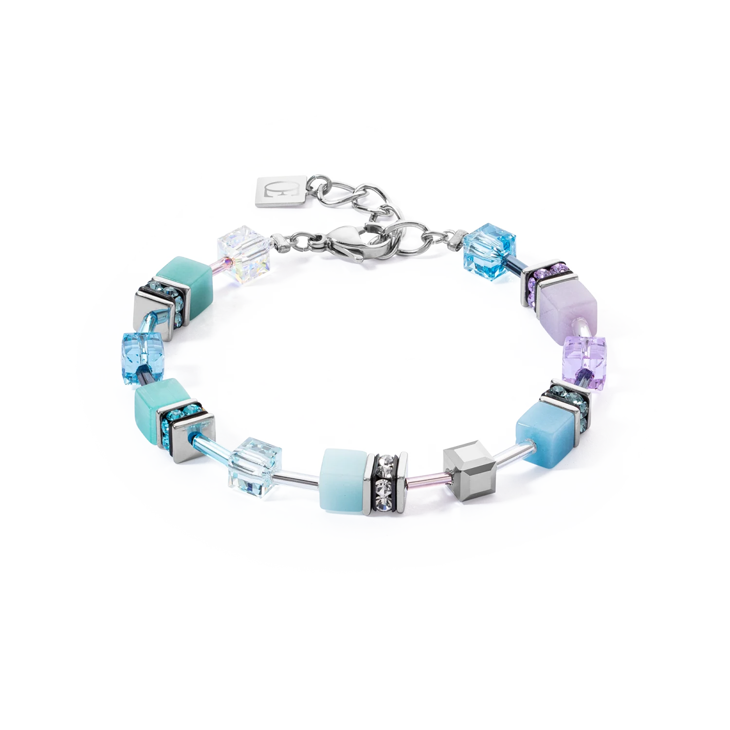 coeur de lion cube bracelet in aqua and lilac - carathea