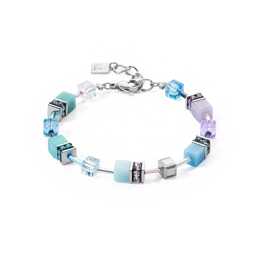 coeur de lion cube bracelet in aqua and lilac - carathea