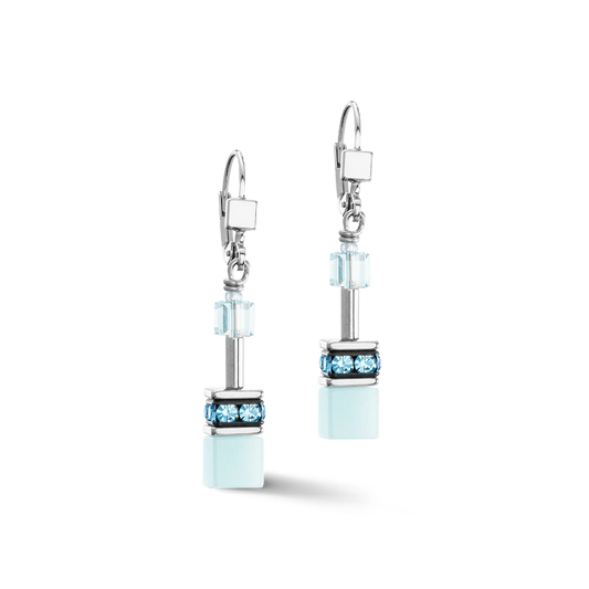 Coeur de Lion GeoCube® Earrings Aqua Blue - Carathea jewellers