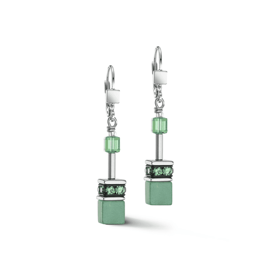 Coeur de Lion GeoCUBE Precious Earrings in Green 4017/20-0500