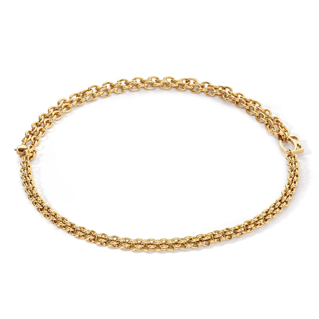 gold plated stainless steel mesh necklace | Carathea jewellers