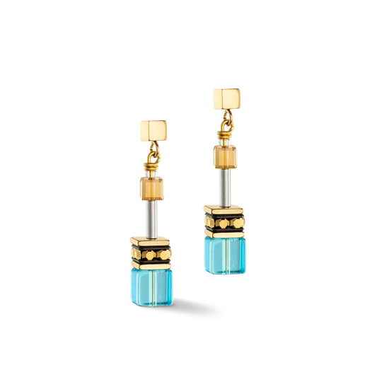 Coeur de Lion Iconic Earrings in Turquoise-Gold 2838/21-0616