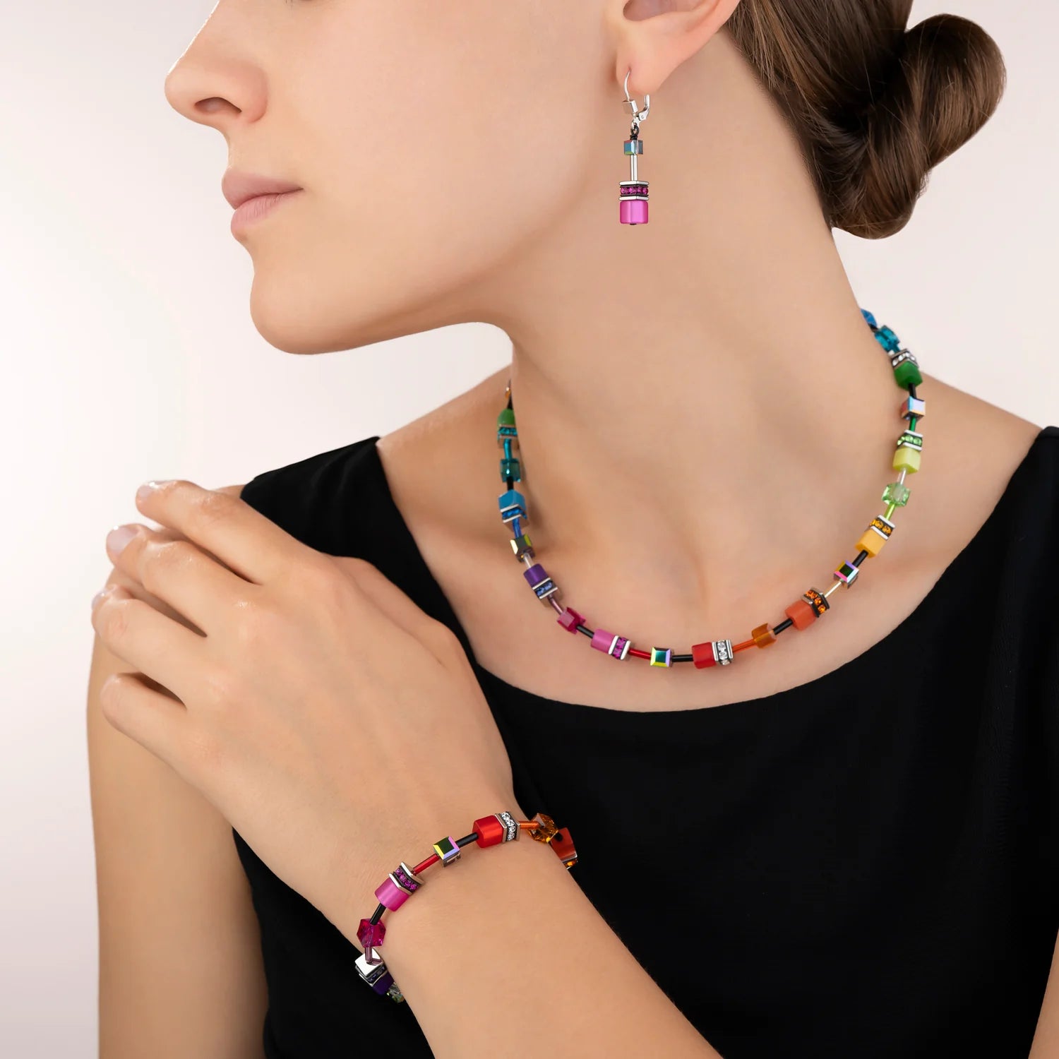 Coeur de Lion Multi-Colour Rainbow Necklace 2838/10-1520 Jewellery Carathea