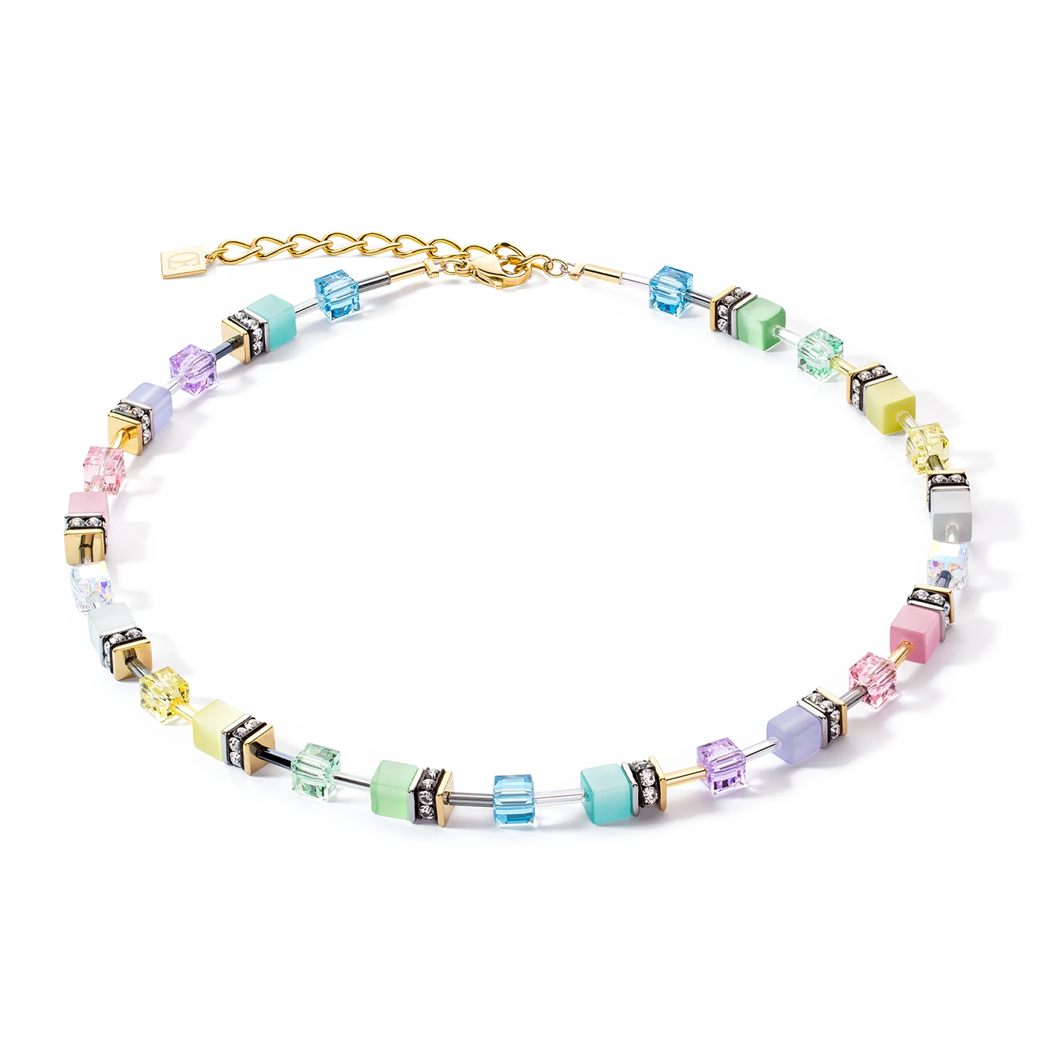 Coeur de Lion geocube® necklace in multicoloured gentle - Carathea jewellery