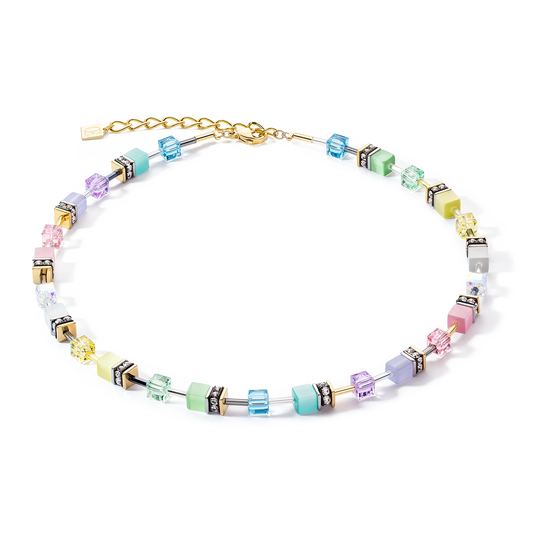 Coeur de Lion geocube® necklace in multicoloured gentle - Carathea jewellery