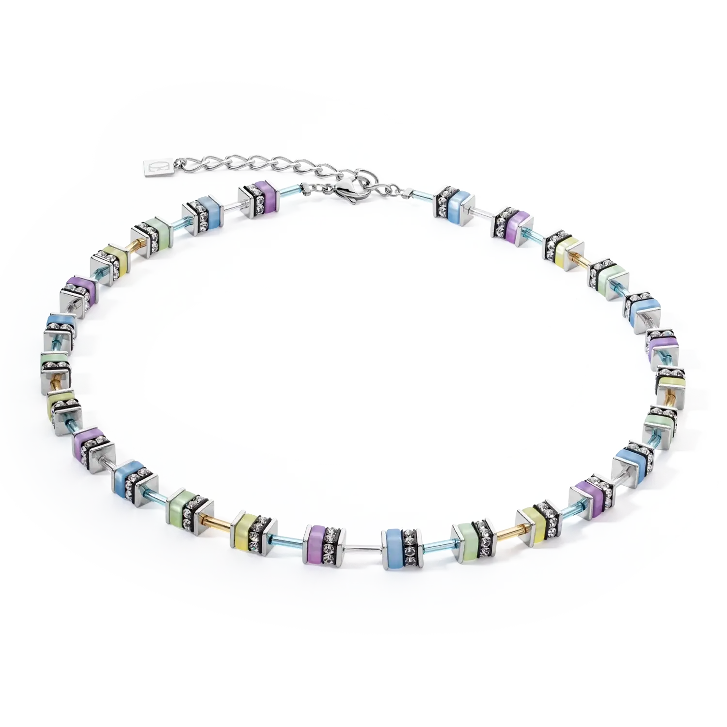 Coeur de Lion Multicolour Pastel 2 GeoCube® Necklace 4409/10-1537