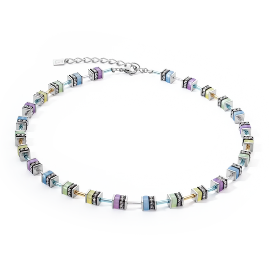 Coeur de Lion Multicolour Pastel 2 GeoCube® Necklace 4409/10-1537