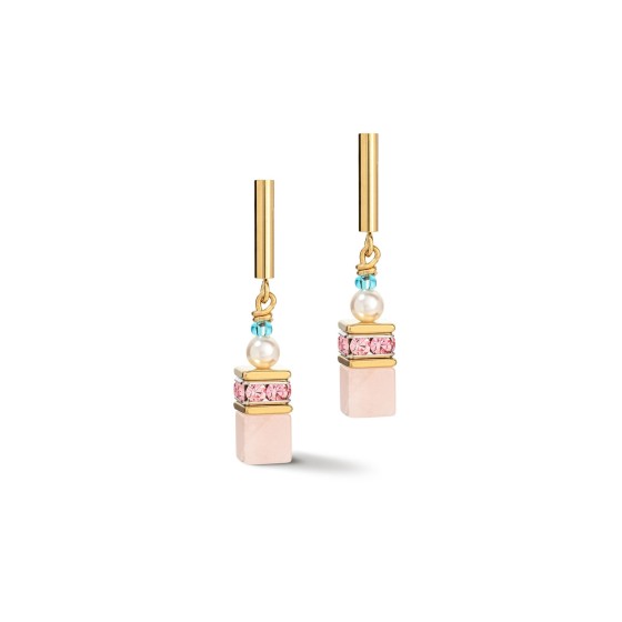 coeur de lion pale pink drop earrings with pearl - Carathea jewellers