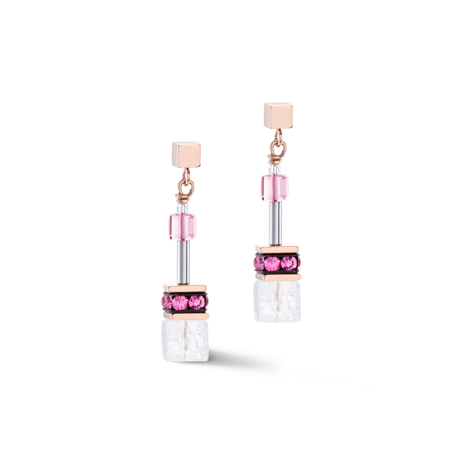 Coeur de Lion Iconic Nature Earrings in Pink/White 3018/21-0400