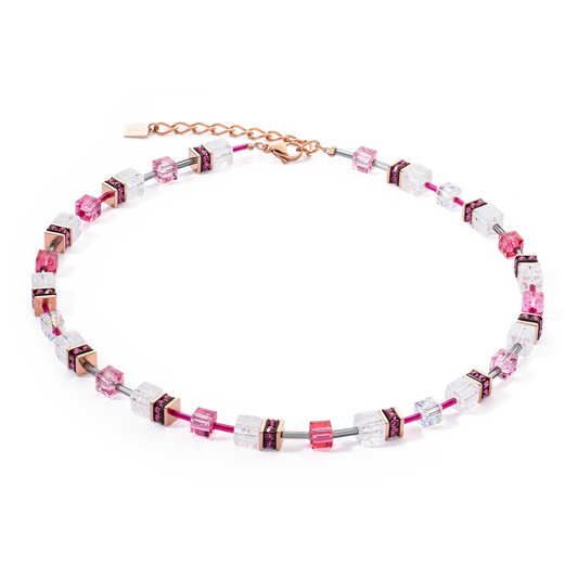 coeur de lion pink white geocube necklace - Carathea