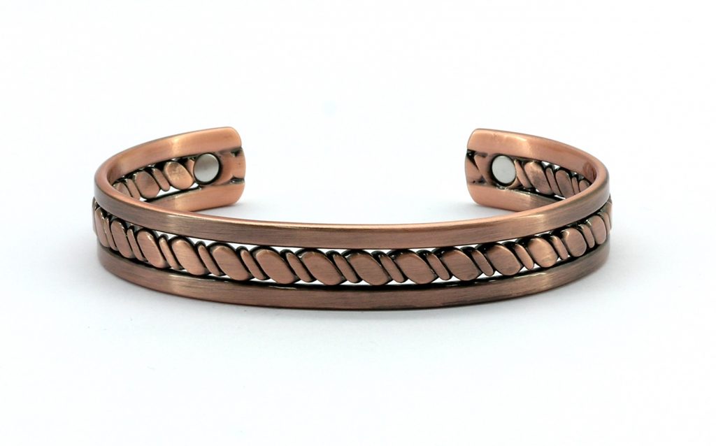 Copper 6-Magnet Copper Bangle Twisted Rope Design