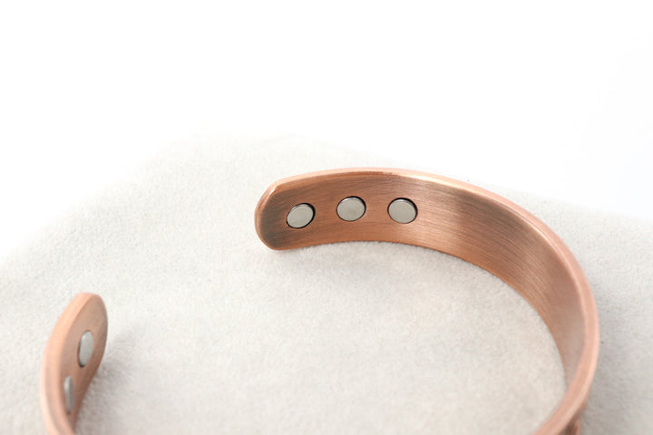 Copper Magnetic Bangle with Celtic Pattern and Six Magnets