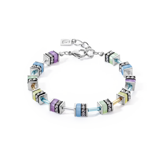 Coeur de Lion Geocube® Bracelet in Multicolour Pastel 2 4409/30-1537