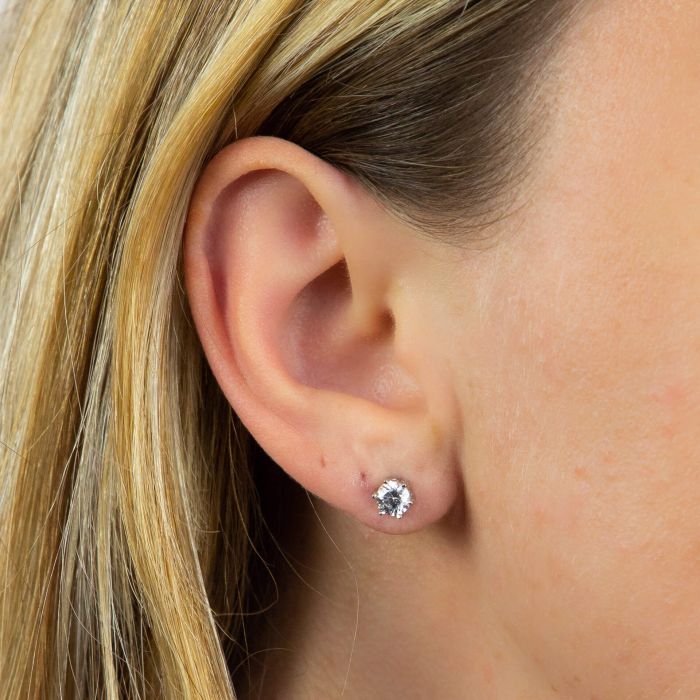 Diamonfire 0.5 Carat Cubic Zirconia Solitaire Stud Earrings Jewellery Carathea